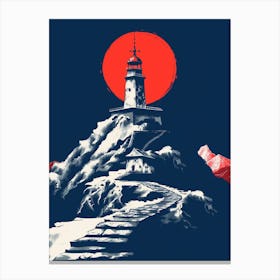 Lighthouse On The Mountain Canvas Print