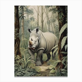 Grey Rhino Exploring Nature 2 Canvas Print