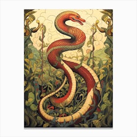 Floral Folk Serpent 3 Canvas Print