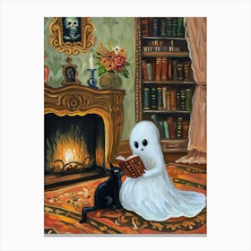 Ghost Reading A Book 10 Canvas Print