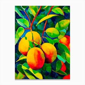 Mango 2 Fruit Vibrant Matisse Inspired Painting Fruit Canvas Print