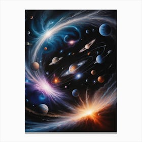 Planets In Space 6 Canvas Print