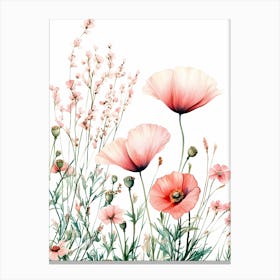 Watercolor Poppies 1 Canvas Print