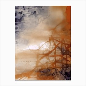 Watercolour Abstract Burnt Orange 1 Canvas Print