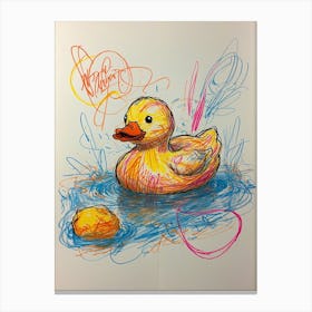 Duck In The Water Canvas Print