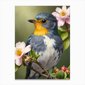 Bird Perched On A Branch 2 Canvas Print