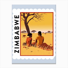 Zimbabwe 1 Travel Stamp Poster Canvas Print