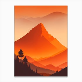 Misty Mountains Vertical Background In Orange Tone 7 Canvas Print