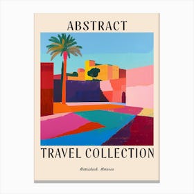 Abstract Travel Collection Poster Marrakech Morocco 3 Canvas Print
