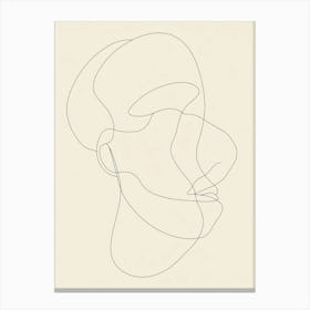 Line Drawing Of A Head Canvas Print