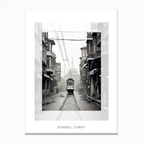 Poster Of Istanbul, Turkey, Black And White Old Photo 1 Canvas Print