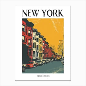 Crown Heights New York Colourful Silkscreen Illustration 2 Poster Canvas Print