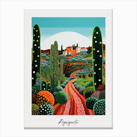 Poster Of Agrigento, Italy, Illustration In The Style Of Pop Art 4 Canvas Print