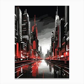 Cityscape At Night 3 Canvas Print