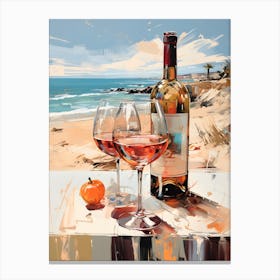 Wine On The Beach 3 Canvas Print