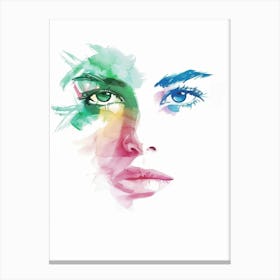 Watercolor Portrait Of A Woman Canvas Print