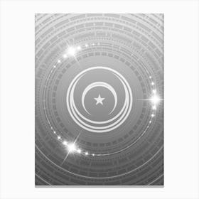 Geometric Glyph in White and Silver with Sparkle Array n.0025 Canvas Print