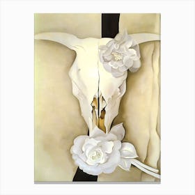 Georgia O'Keeffe - Cow's Skull with Calico Roses, 1931 Canvas Print