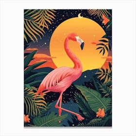 Greater Flamingo Bolivia Tropical Illustration 1 Canvas Print