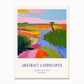 Colourful Abstract Everglades National Park Usa 4 Poster Blue Canvas Print