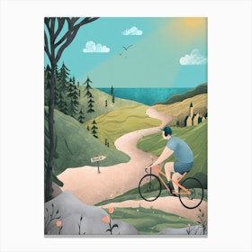 Biking To The Beach Canvas Print