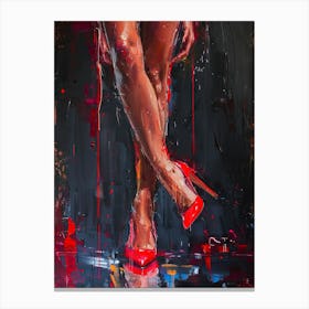 Sexy Woman In Red Heels Canvas Print