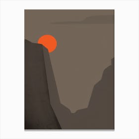 Sunset On A Mountain Canvas Print