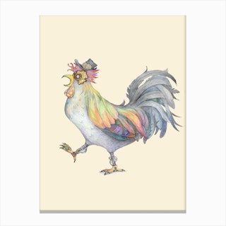 Steampunk Rooster Canvas Print