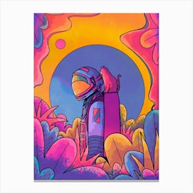 The Astronaut And Cat Canvas Print