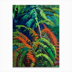 Dwarf Tree Fern Cézanne Style Canvas Print