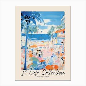 Rimini   Italy Il Lido Collection Beach Club Poster 3 Canvas Print