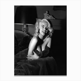 Jayne Mansfield Black And White Canvas Print