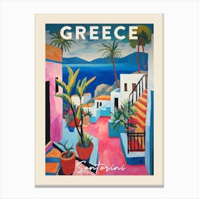 Santorini Greece 1 Fauvist Painting Travel Poster Canvas Print