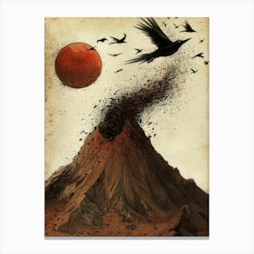 Crows On A Mountain Canvas Print