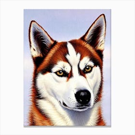 Siberian Husky 2 Watercolour dog Canvas Print