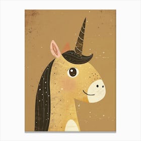 Muted Pastel Unicorn Portrait Kids Storybook 4 Canvas Print