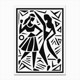 Line Art Inspired By The Dance By Matisse 3 Canvas Print