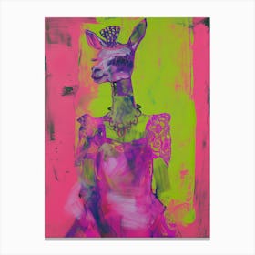 Animal Party: Crumpled Cute Critters with Cocktails and Cigars Princess Deer' Canvas Print