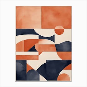 Geometric Terracotta Navy No3 Art Print 1 Canvas Print