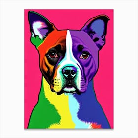 Staffordshire Bull Terrier Andy Warhol Style dog Canvas Print