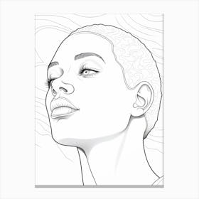 Detailed Realistic Illustration Of A Face Canvas Print