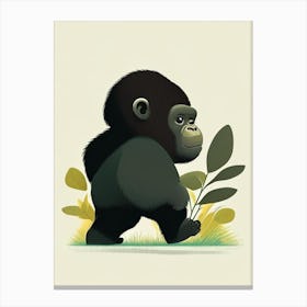 Baby Gorilla Walking, Gorillas Cute Kawaii Canvas Print