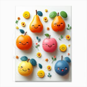 Kawaii Fruit Canvas Print