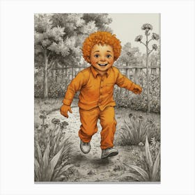 Boy In Orange Canvas Print