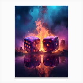 Dice On Fire 1 Canvas Print