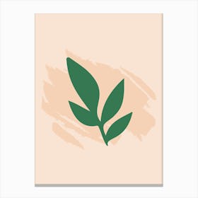Green Leaf Icon Canvas Print