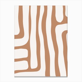 Terracotta Abstract Lines Canvas Print