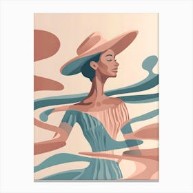 Woman In A Hat 9 Canvas Print