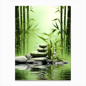 Water And Bamboo Canvas Print