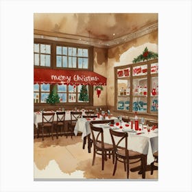 Christmas Dining Room Canvas Print